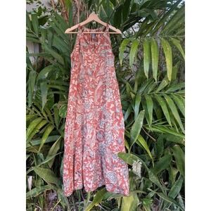 Chelsea and Theodore maxi dress S 100% Cotton resort wear white lotus boho